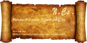 Neuschloss Cserjén névjegykártya
